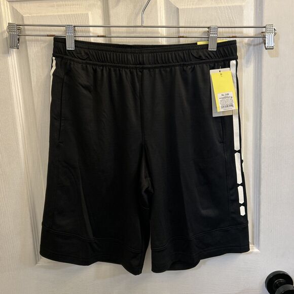 NWT All in Motion Boys Athletic Shorts XL (16) Black Kids Drawstring Pocket - Picture 1 of 16